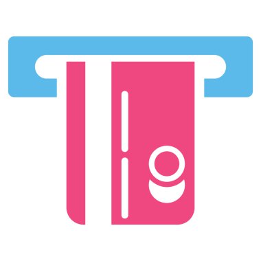 ATM Terminal düz glif simgesi