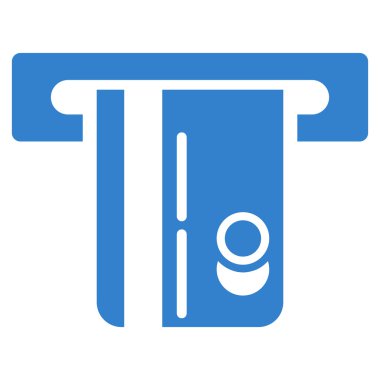 ATM Terminal düz glif simgesi