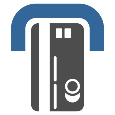 Bankacılık makine düz glif simgesi