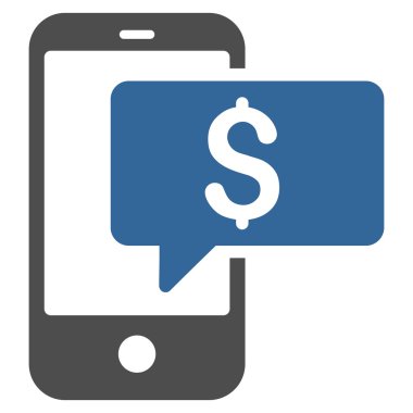 Para telefon Sms düz vektör simgesi