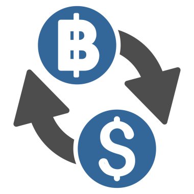 Doları Baht Exchange düz vektör simgesi