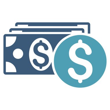 Doları nakit düz vektör simgesi