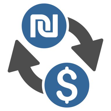 Doları şekel Exchange düz vektör simgesi