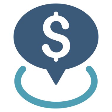 Banka yer düz vektör simgesi