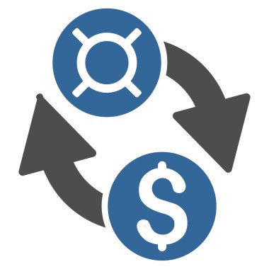 Dolar Döviz Alım Satım düz vektör simgesi