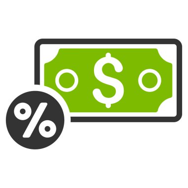 Banknot yüzde düz vektör simgesi