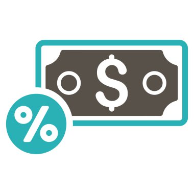 Banknot yüzde düz vektör simgesi