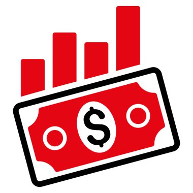 Satış çubuk grafiği düz vektör simgesi