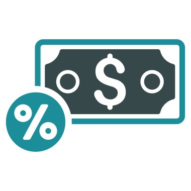 Banknot yüzde düz vektör simgesi