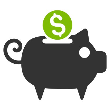 Piggy Bank Düz Vektör Simgesi