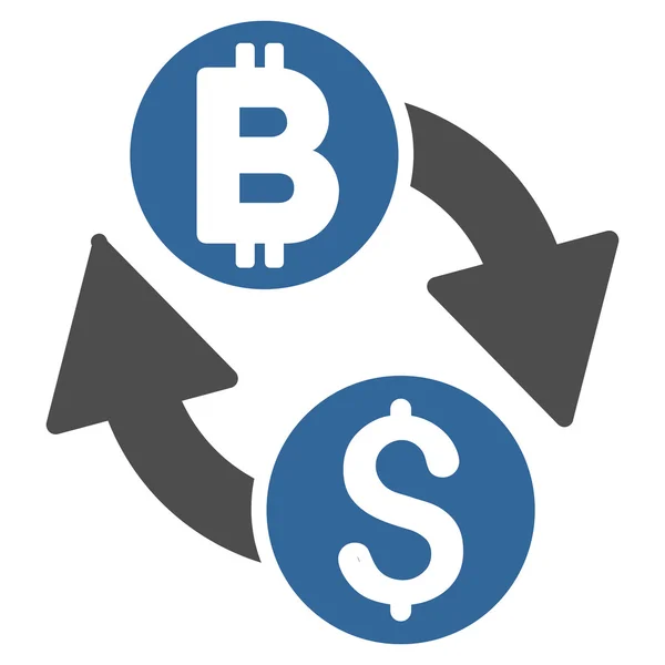 Dollár Bitcoin Exchange lapos Vector Icon — Stock Vector