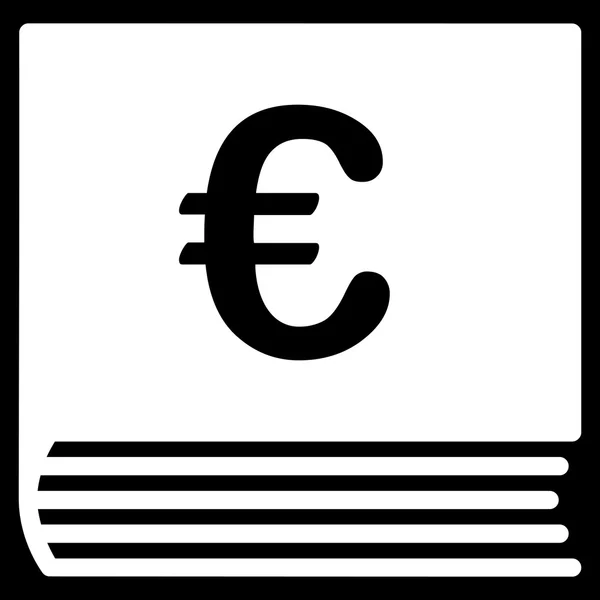 Euro Sales Book Flat Vector Icon — Stock Vector