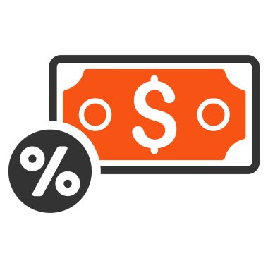 Banknot yüzde düz vektör simgesi