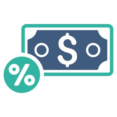 Banknot yüzde düz vektör simgesi