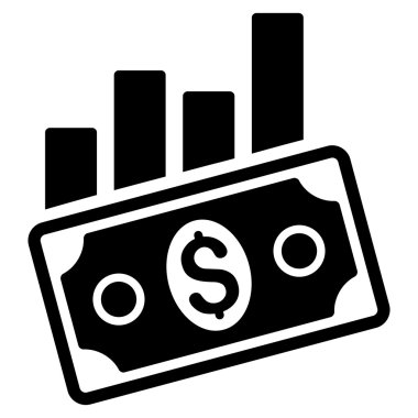 Satış çubuk grafiği düz vektör simgesi