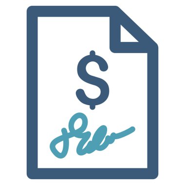 Fatura sayfa düz vektör simgesi