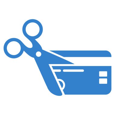 Kesim kredi kartı düz vektör simgesi