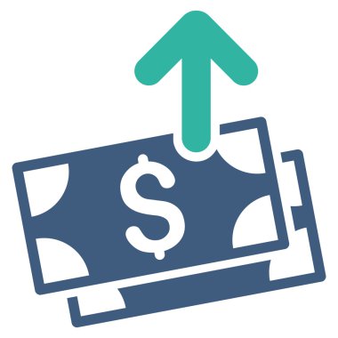 Banknot düz vektör simge göndermek