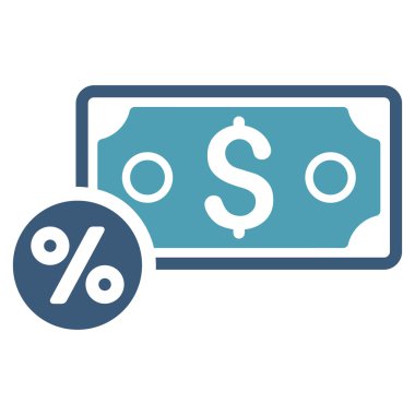 Banknot yüzde düz vektör simgesi