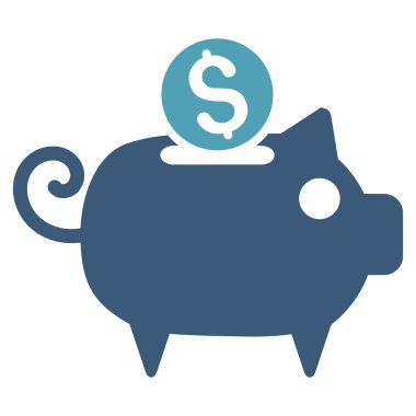 Piggy Bank Düz Vektör Simgesi
