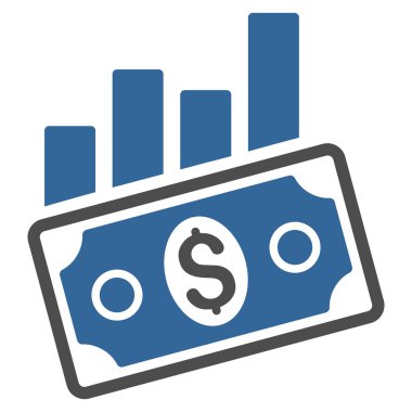 Satış çubuk grafiği düz vektör simgesi