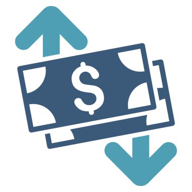 Banknot harcama düz vektör simgesi