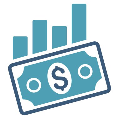 Satış çubuk grafiği düz vektör simgesi