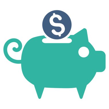 Piggy Bank Düz Vektör Simgesi