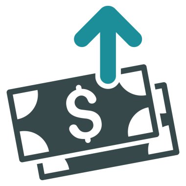 Banknot düz vektör simge göndermek