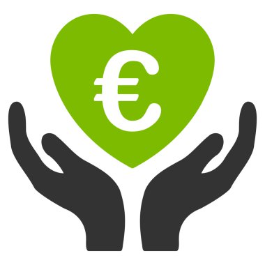 Euro bakım el düz vektör simgesi