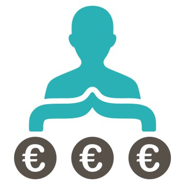 Euro kapitalist düz vektör simgesi