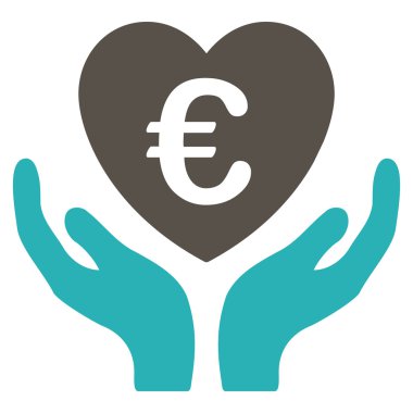 Euro bakım el düz vektör simgesi