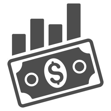 Satış çubuk grafiği düz vektör simgesi