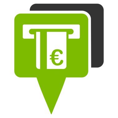 Euro Atm İşaretçileri Düz Vektör Simgesi