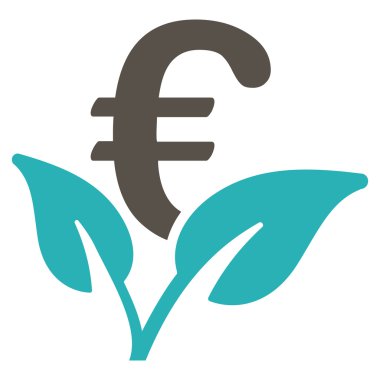 Euro başlangıç Filiz düz vektör simgesi