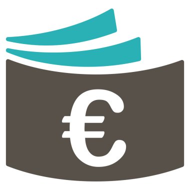 Euro çek defteri düz vektör simgesi