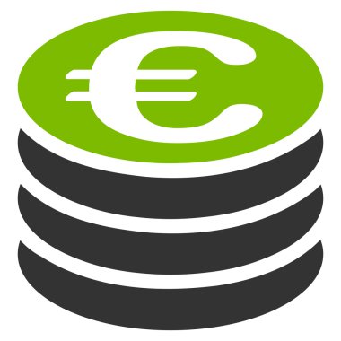 Euro para yığını düz vektör simgesi