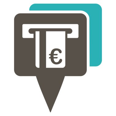 Euro Atm İşaretçileri Düz Vektör Simgesi