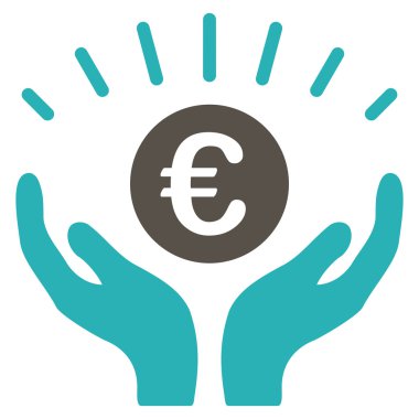 Euro refah düz vektör simgesi