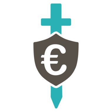 Euro kalkan düz vektör simgesi