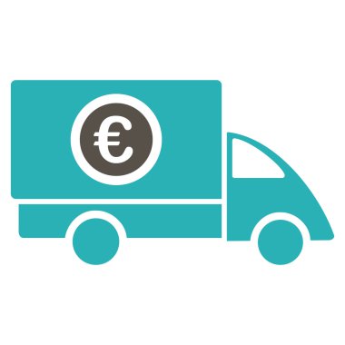Euro Teslimat Düz Vektör Simgesi