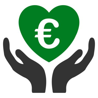 Euro bakım el düz vektör simgesi