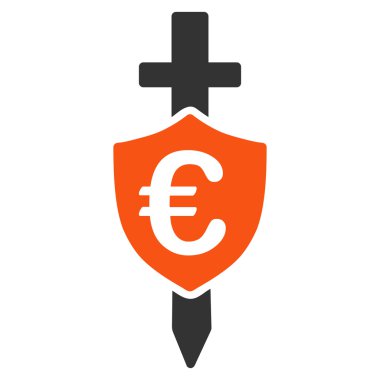 Euro kalkan düz vektör simgesi