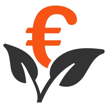 Euro başlangıç Filiz düz vektör simgesi