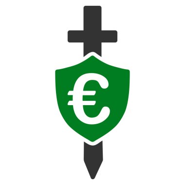 Euro kalkan düz vektör simgesi