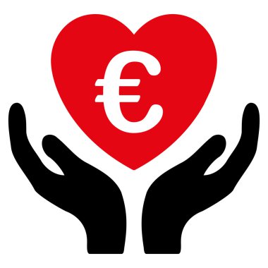 Euro bakım el düz vektör simgesi