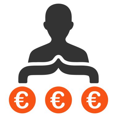 Euro kapitalist düz vektör simgesi