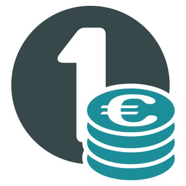 Euro Coins düz vektör simgesi