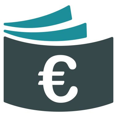 Euro çek defteri düz vektör simgesi