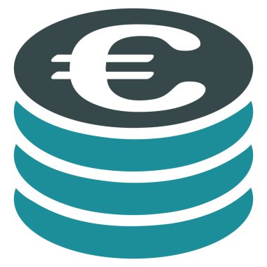 Euro para yığını düz vektör simgesi